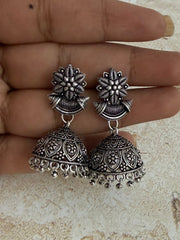 Jaipur silver Oxidised jhumkaa ( SJ 103 )