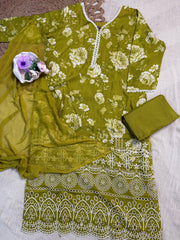 Green Silk salwar suit - SU 127