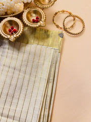 Ready to Wear Tissue Stripes Golden Saree SU 567