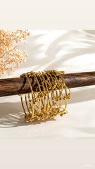 Gold-Toned Bangle Set with Ghungroo Charm Drops SJ 152