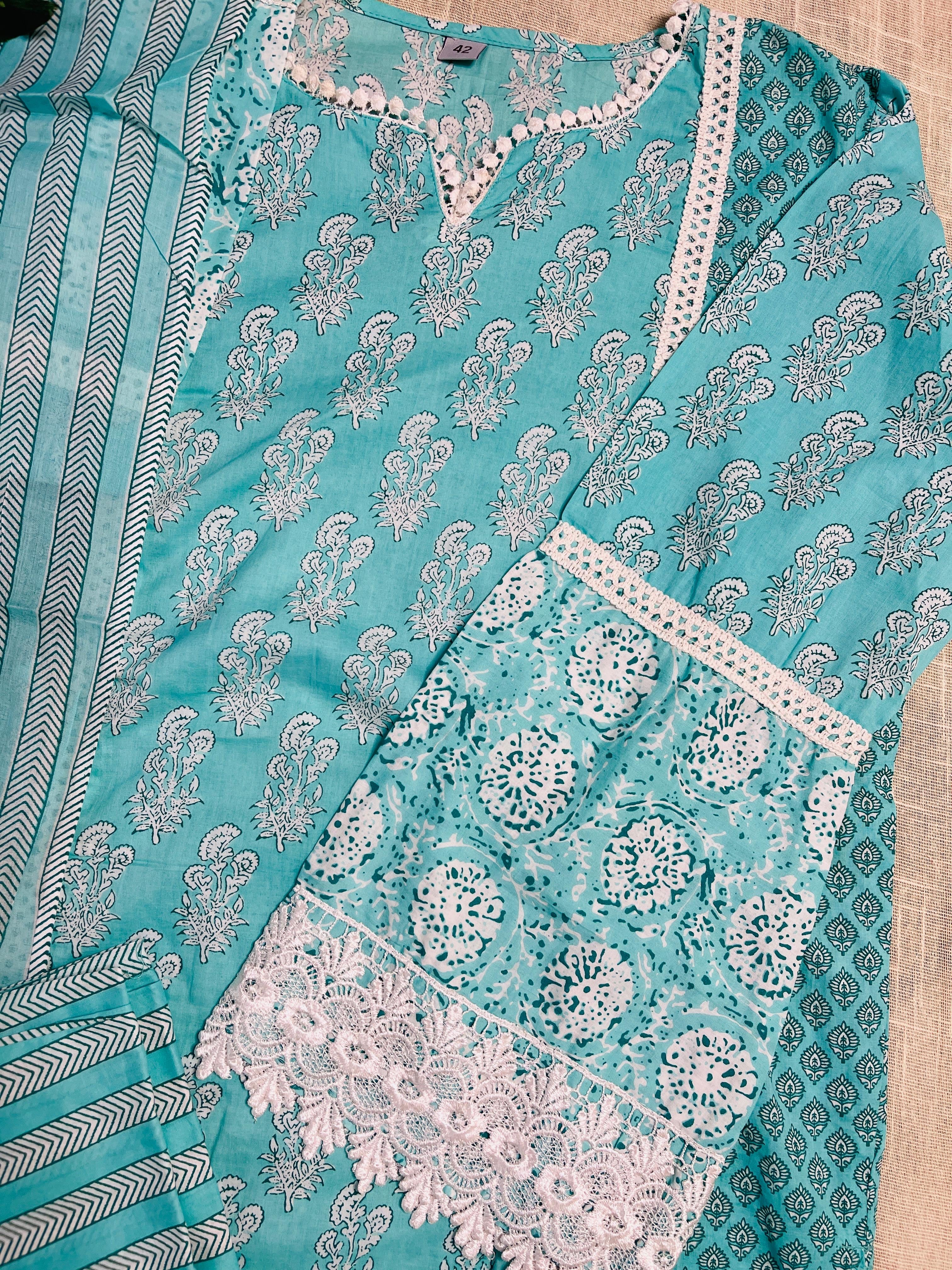 Turquoise Pakistani Salwar Suit