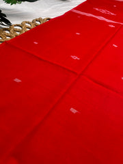 RUBY REKHA🌹✨CRIMSON RED WITH WHITE DESIGN SOFT PREMIUM MUL COTTON SAREE (SU 840)