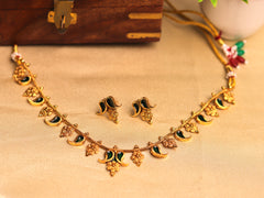 Antique Palakka Necklace Set with Matching Earrings (SJ 186)