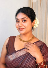 Dark Antique Lotus Necklace Set (SJ 206)