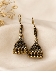 Antique Gold Oxidized Triangle Jhumki (SJ 123)