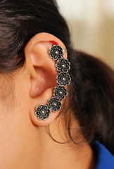 Oxidised Floral Ear Cuff (SJ127)