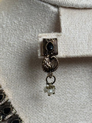 Antique Oxidized Black Stone Necklace Set with Earrings(SJ 219)