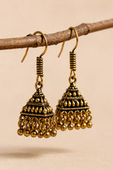 Antique Gold Oxidized Triangle Jhumki (SJ 123)