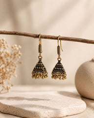 Antique Gold Oxidized Triangle Jhumki (SJ 123)