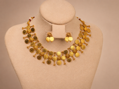 Antique Coin Charm Necklace Set (SJ 172)