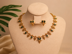 Antique Palakka Necklace Set with Matching Earrings (SJ 186)