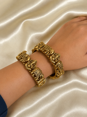 Divine Ganesha & Elephant Temple Kada Bangles - set of 2 (SJ 167)