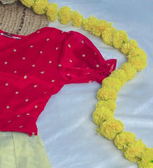 Rani Pink Elegant Kasavu Skirt and Top (SU 137)