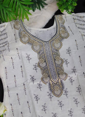 White kurti set with back print (SU 264)