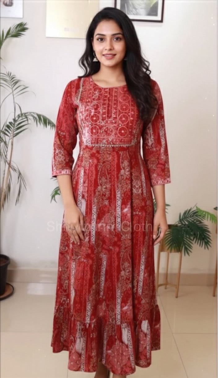MAROON LONG KURTHI (SU 93)