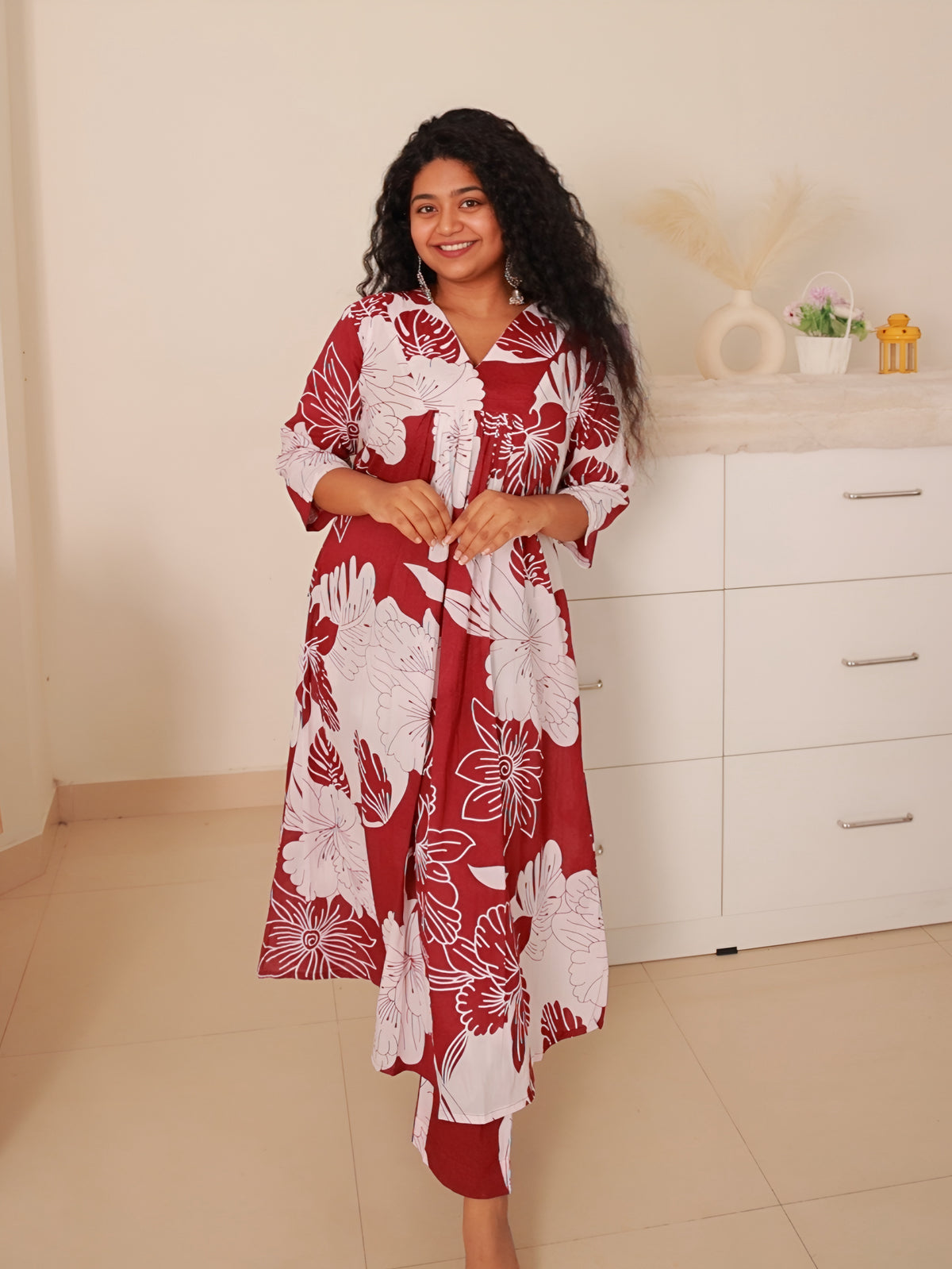 WINE PETAL CO ORD SET (SU 657)