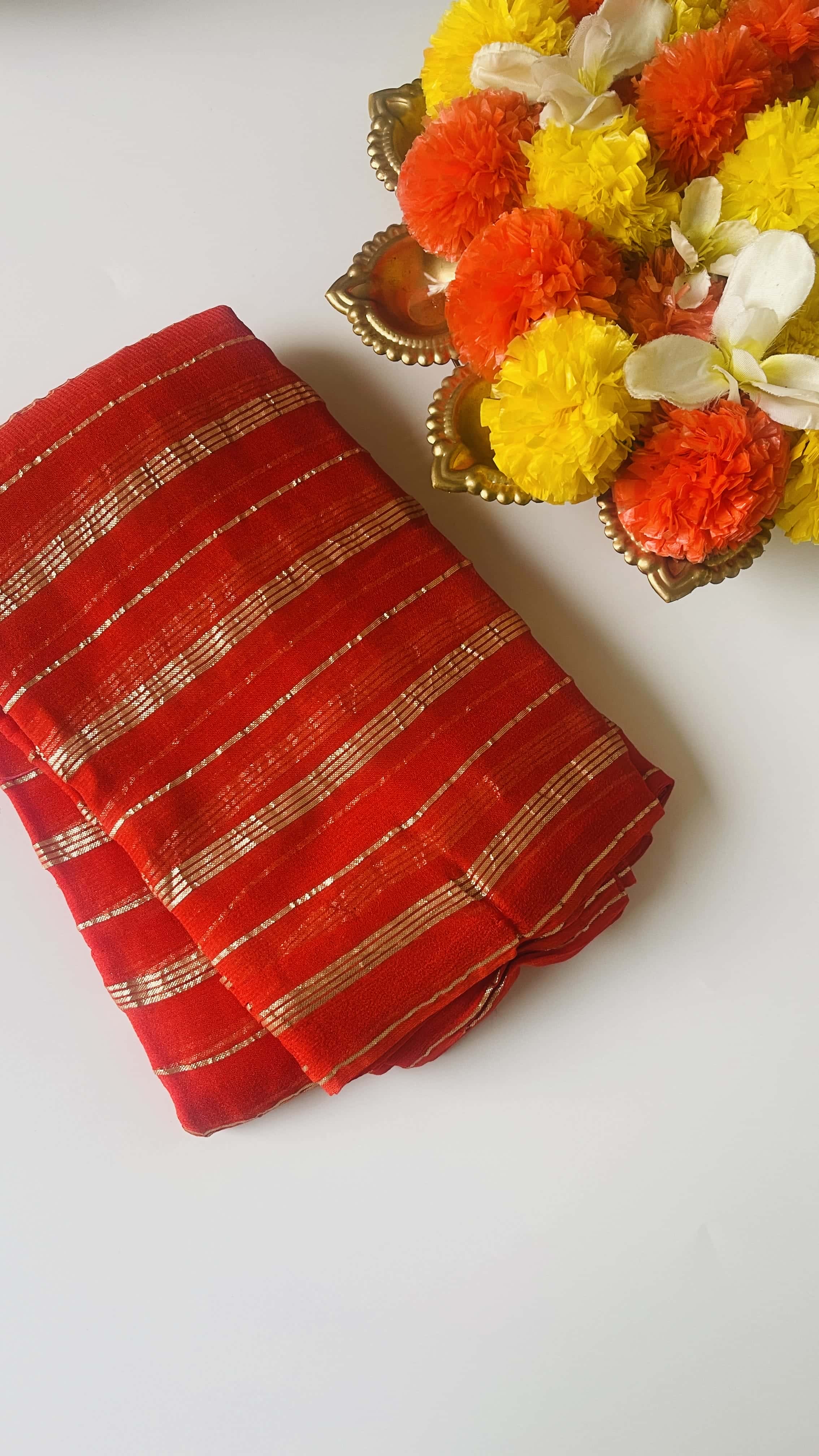 Orange Malar saree