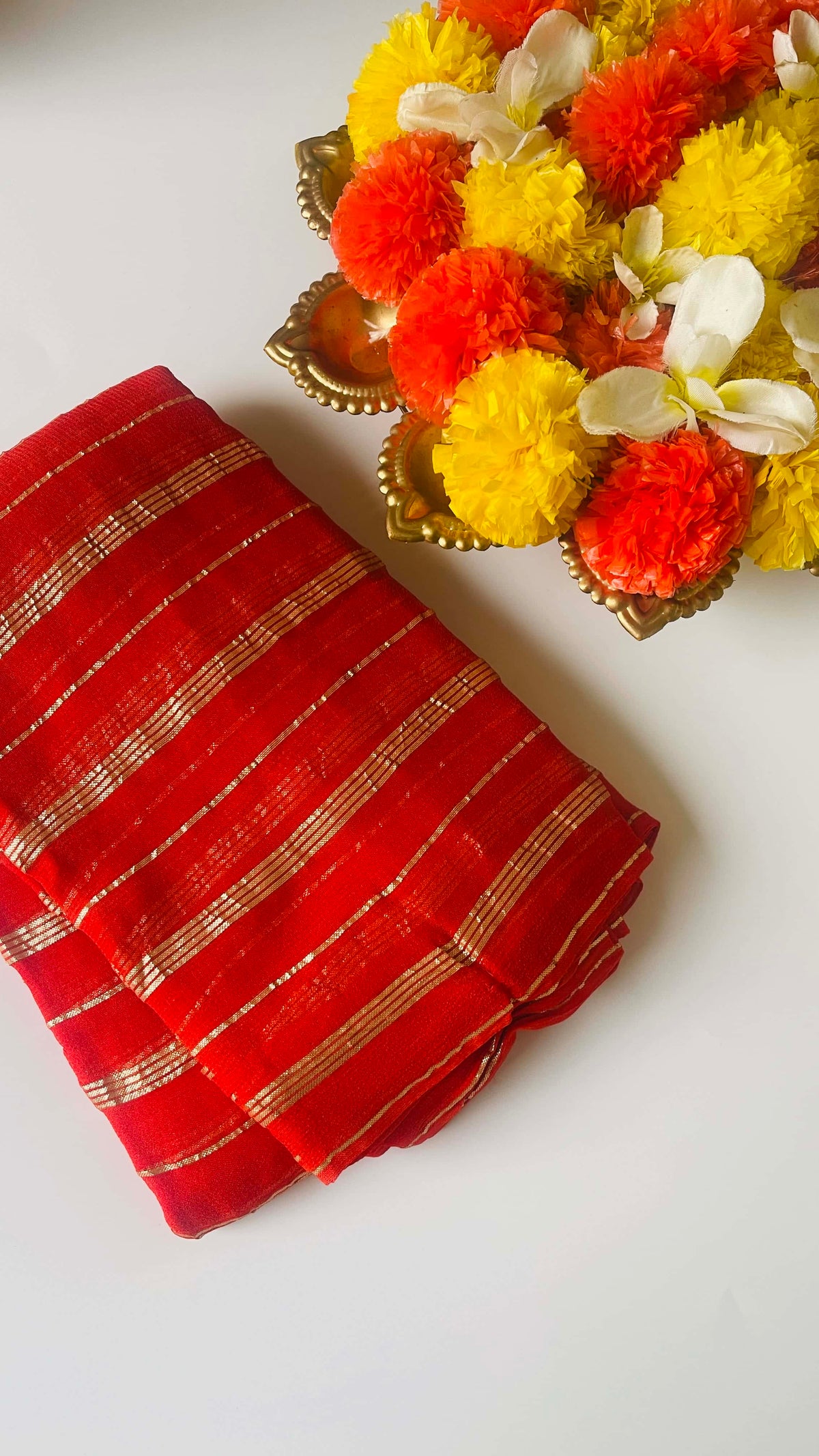 Orange Malar saree