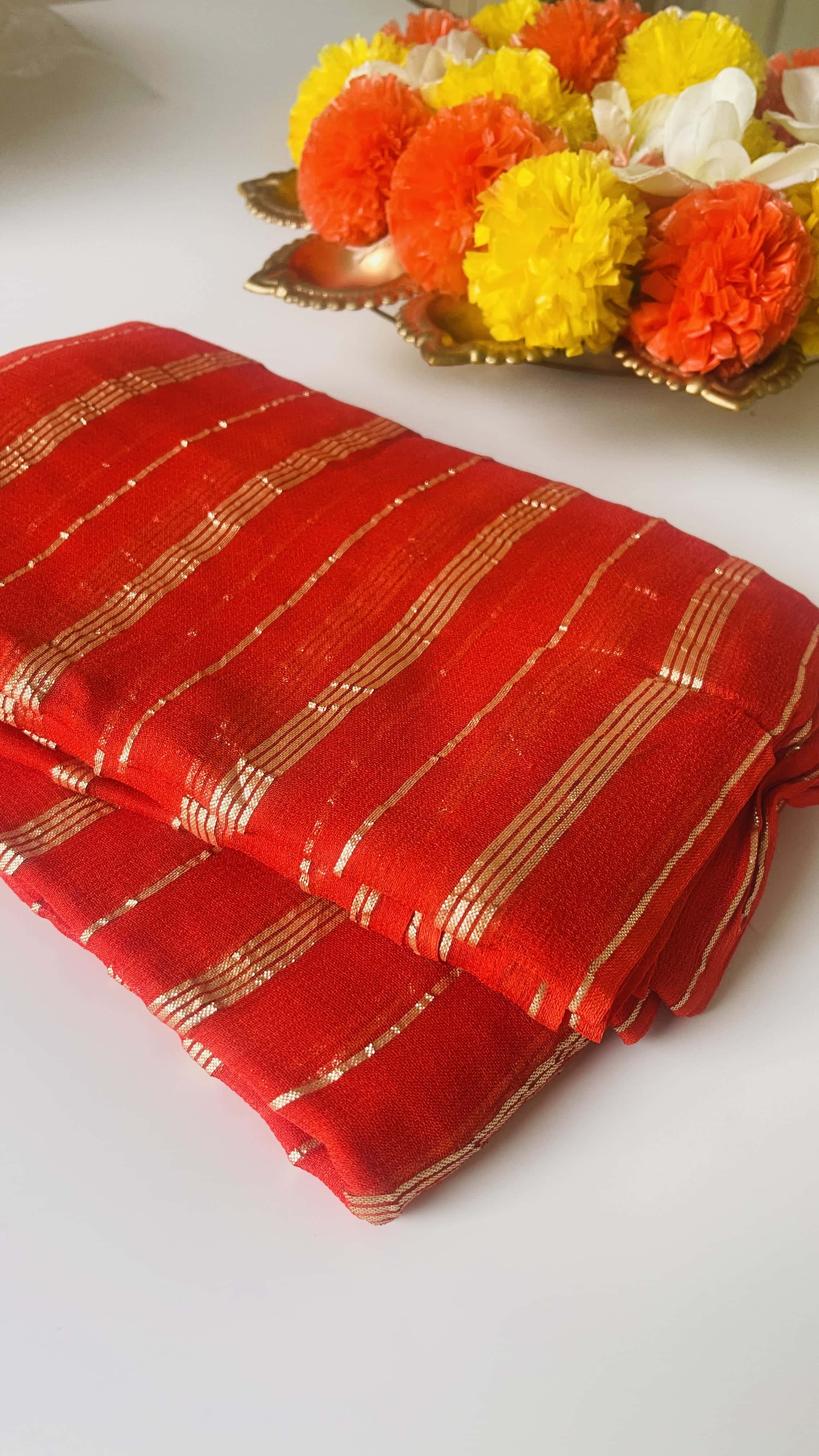 Orange Malar saree