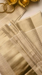 Ready to wear Champagne gold check saree SU 478