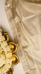 Ready to wear Champagne gold check saree SU 478