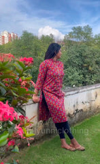 MAROON WITH BLUE FLOWERS (SU 69)