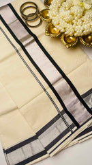 Silver with black set saree
