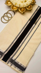 Black with silver set saree