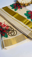 Red Chethipoo Saree
