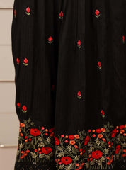 Elegant black floral embroidery Salwar suit