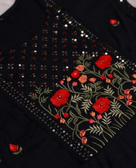 Elegant black floral embroidery Salwar suit