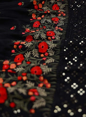 Elegant black floral embroidery Salwar suit