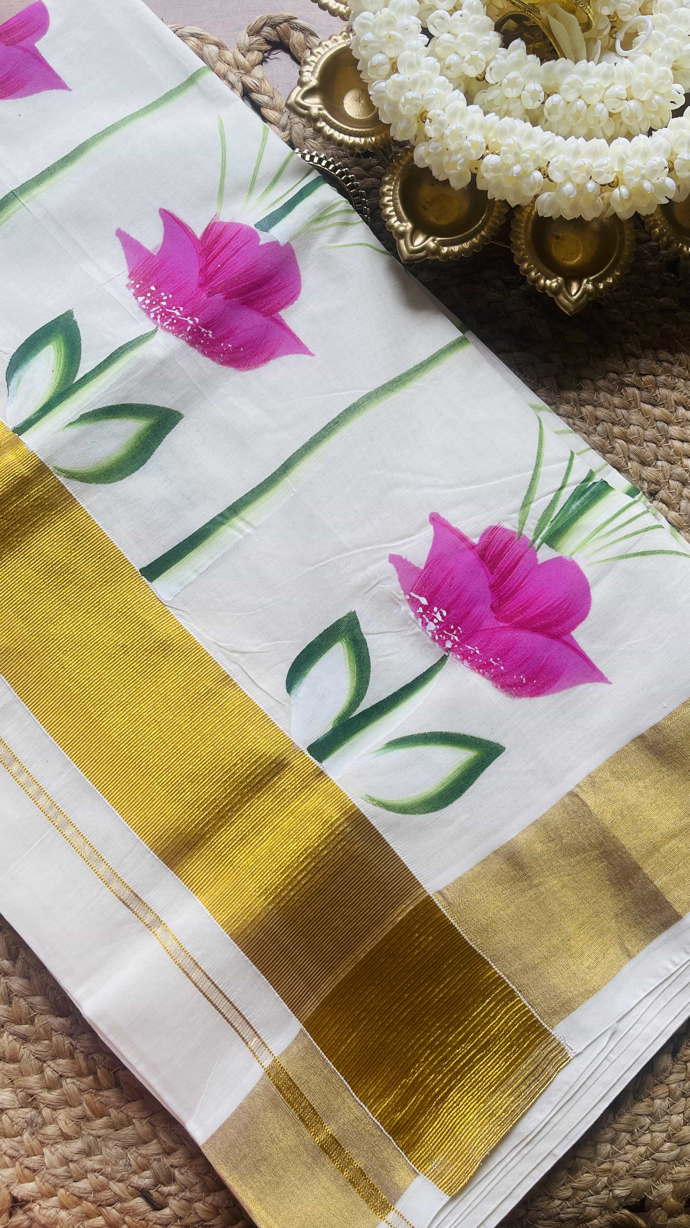 Kumudam Hand Painted Saree
