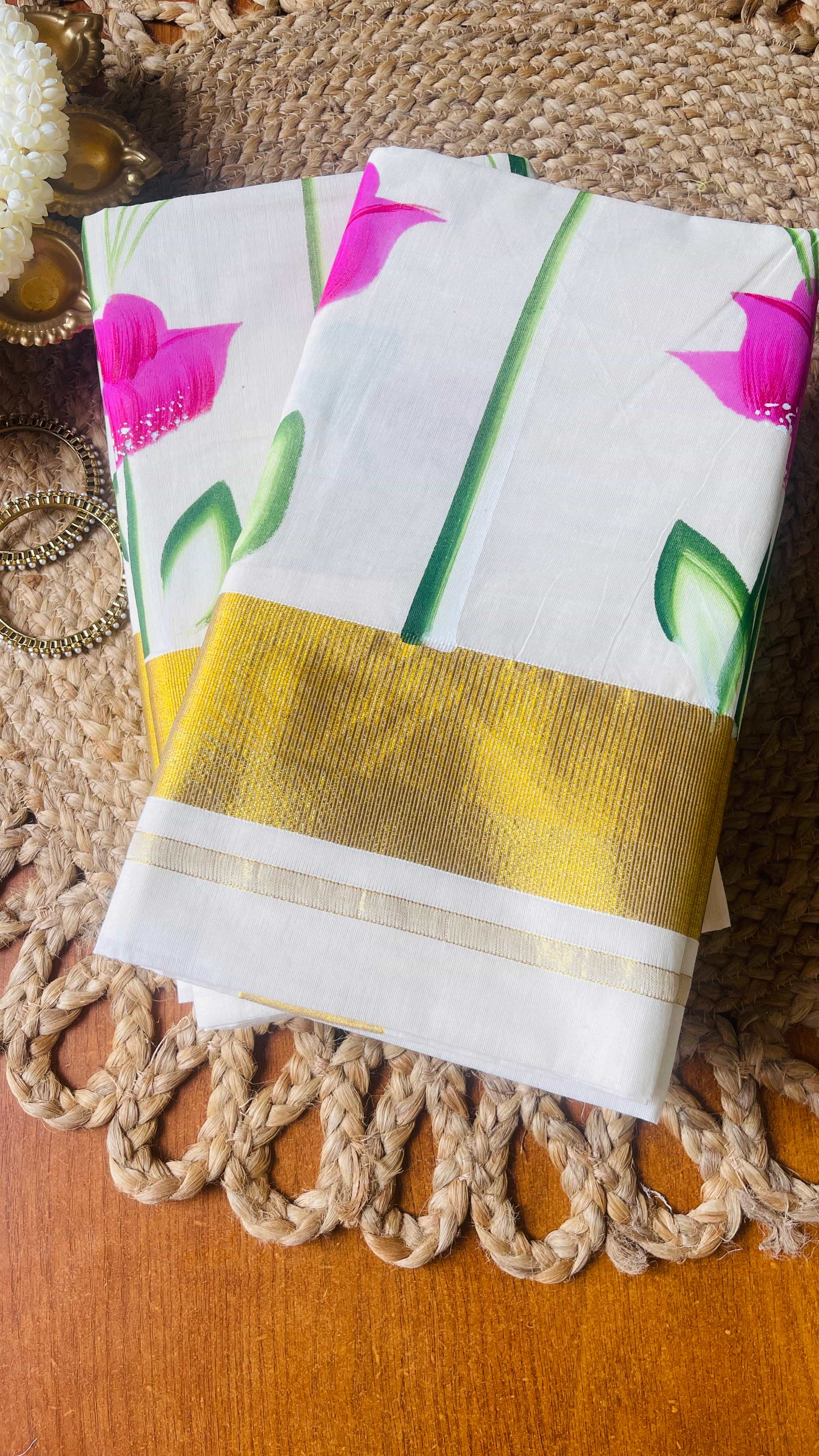 Kumudam Hand Painted Saree