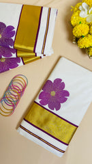 ഇന്തുപുഷ്പം Purple Flower Set Saree 💜