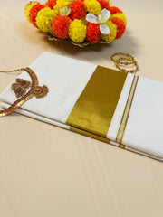 Plain Kerala Kasavu Saree
