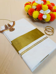 Plain Kerala Kasavu Saree