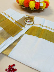 Plain Kerala Kasavu Saree