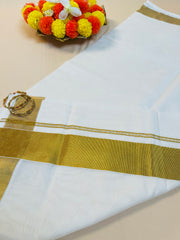 Plain Kerala Kasavu Saree