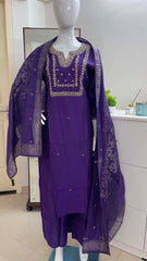 Zehnab Embroidery Violet Salwar suit
