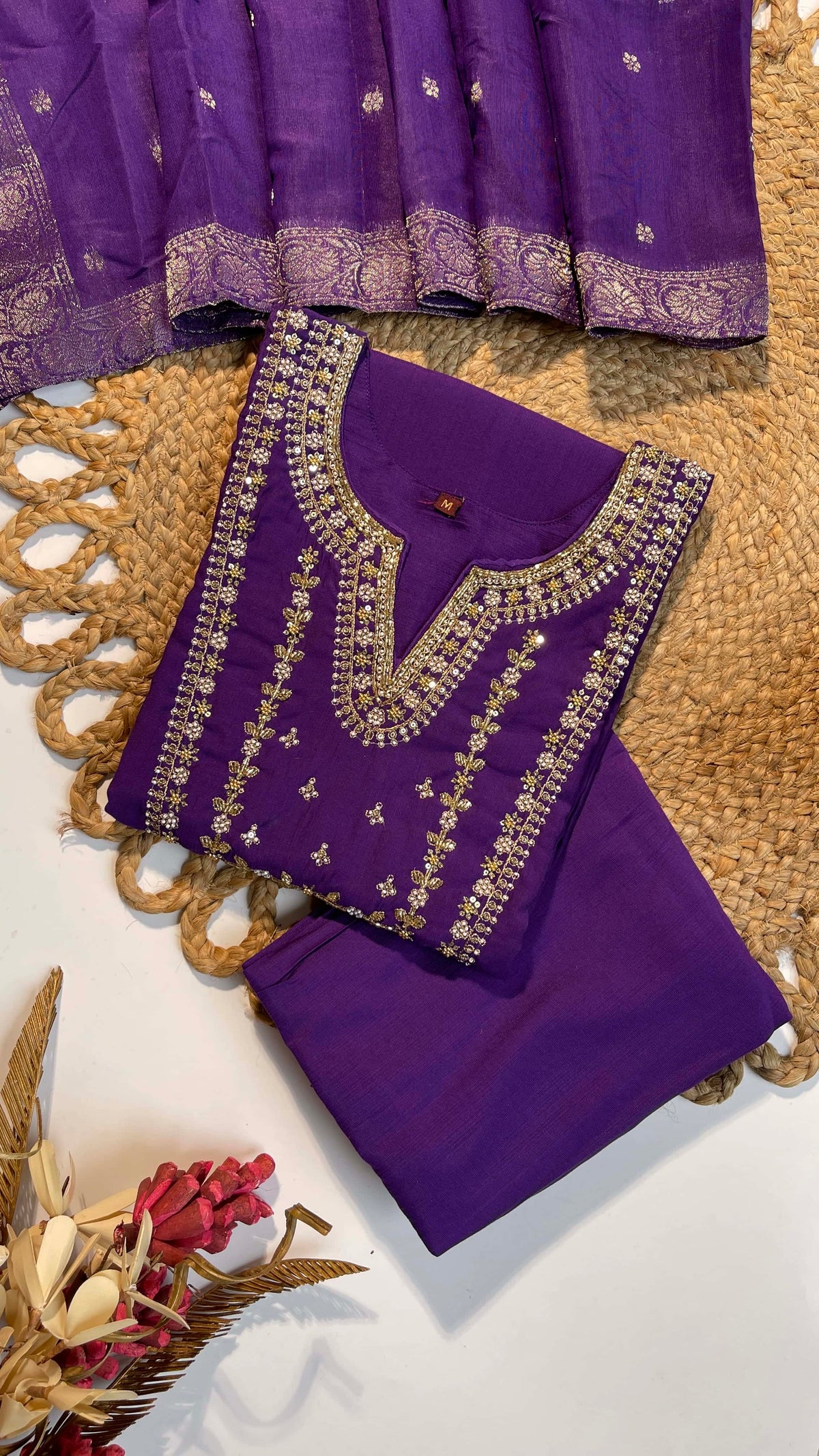 Zehnab Embroidery Violet Salwar suit