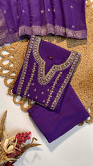 Zehnab Embroidery Violet Salwar suit
