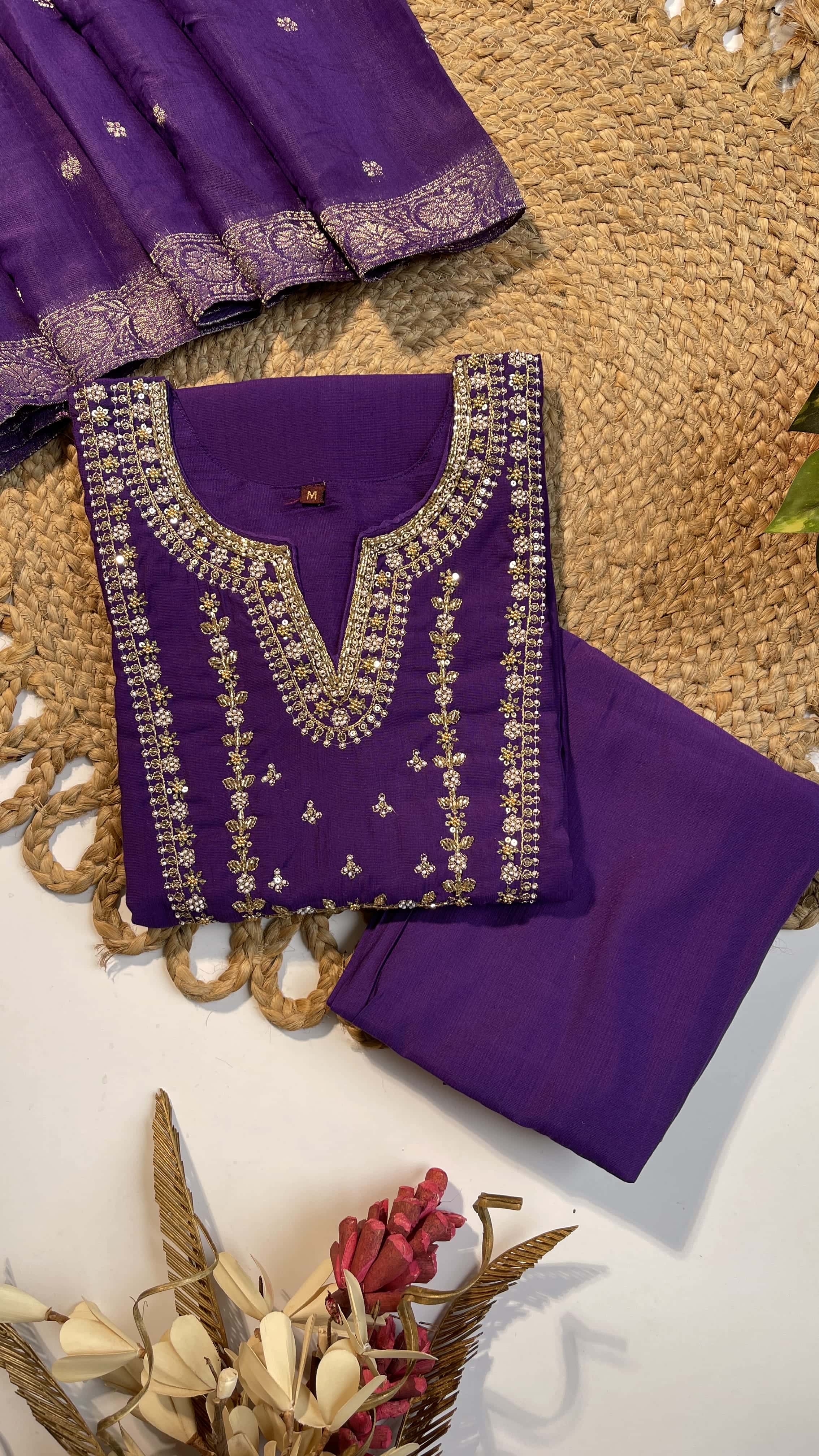 Zehnab Embroidery Violet Salwar suit