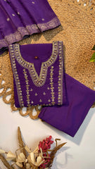 Zehnab Embroidery Violet Salwar suit