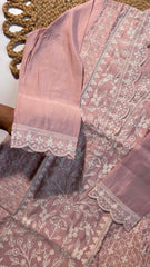 Pastel pink Karachi silk salwar suit