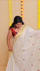 PONMALAR 🌸✨ FLORAL THREAD EMBROIDERY COTTON SET SAREE (SU 787 )
