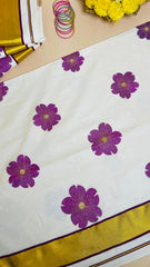ഇന്തുപുഷ്പം Purple Flower Set Saree 💜