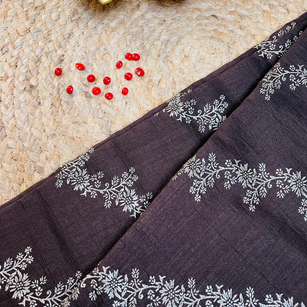 Su 557 Brown Vijithra Silk Saree
