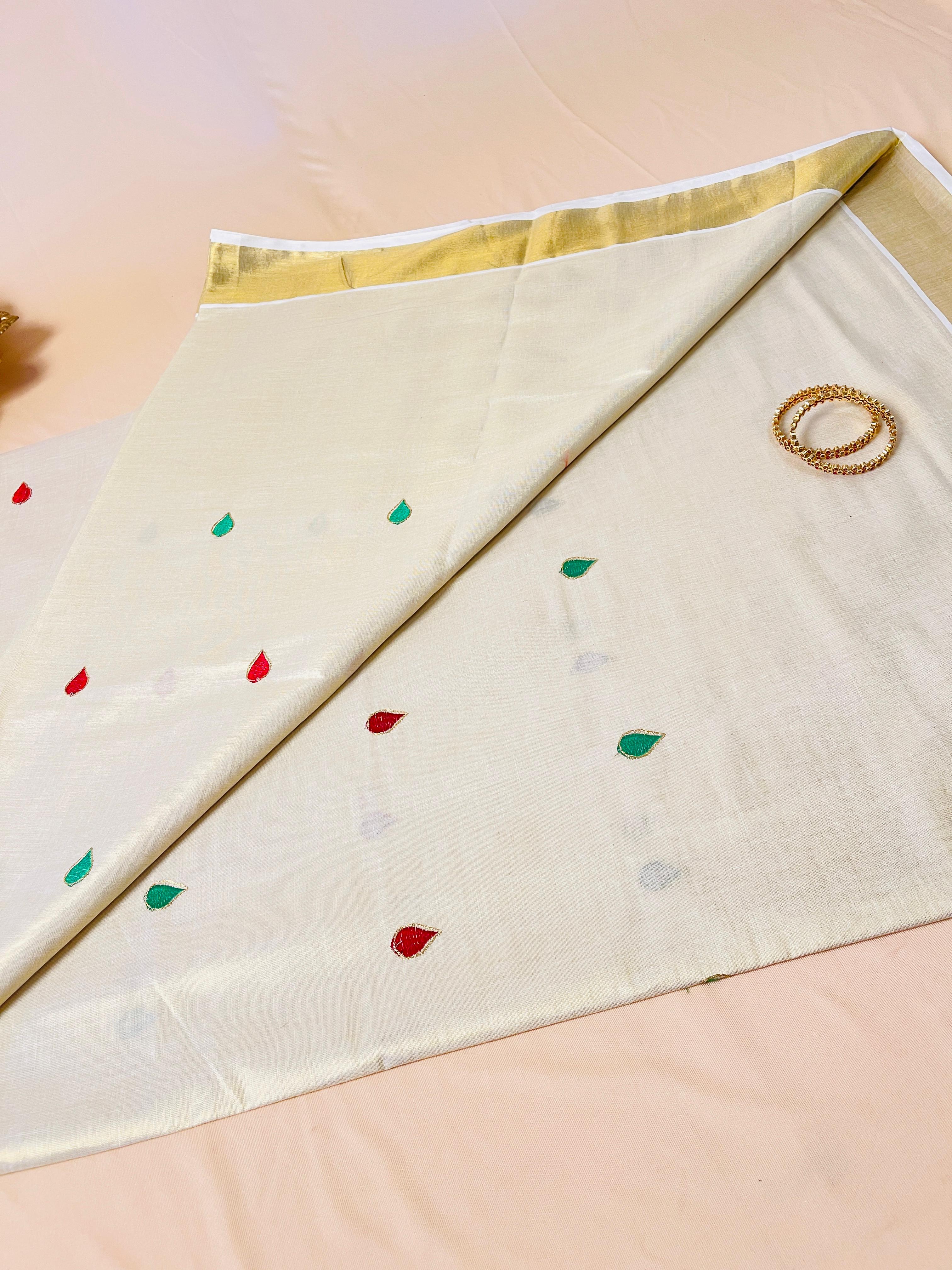 Charutha Maroon Lotus Set Saree