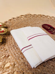 Maroon Puliyilakkara Set Mundu